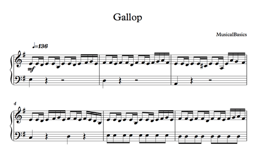Gallop Piano Solo - MusicalBasics