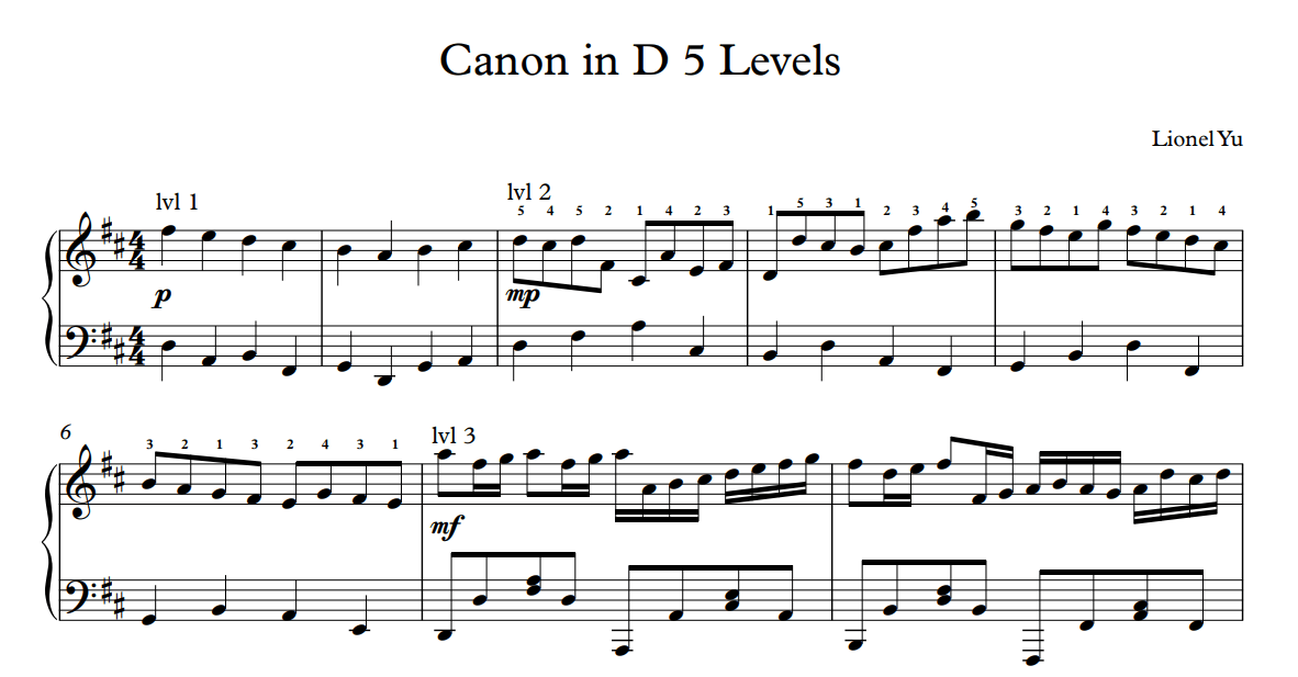 5 Levels Canon in D - MusicalBasics