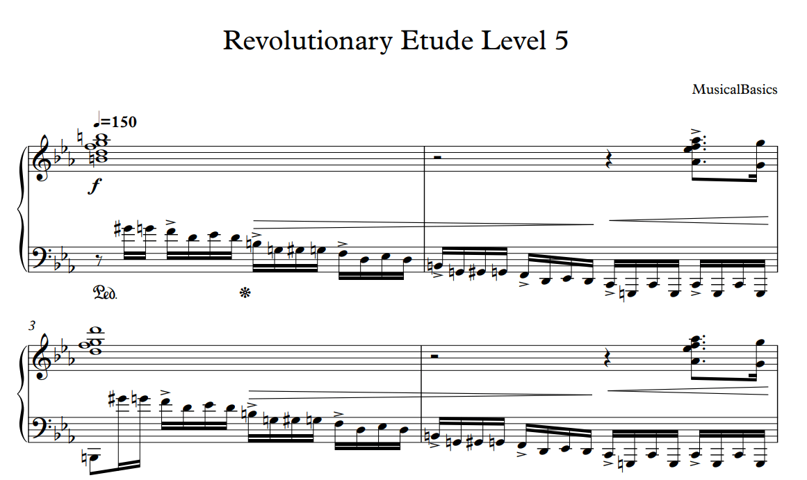5th Level Revolutionary Etude - MusicalBasics