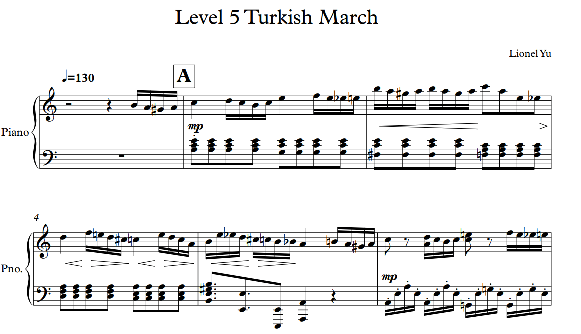 5th Level Turkish March - MusicalBasics