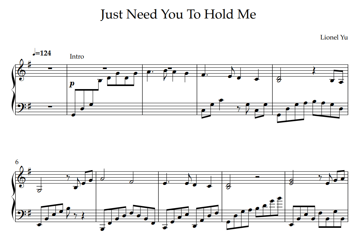 Just Need You To Hold Me - MusicalBasics